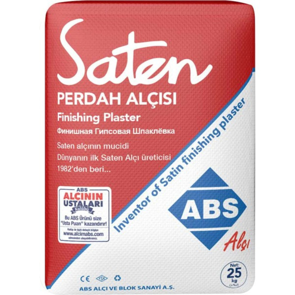 Abs Saten Alçı - 20 kg Dış Cephe Yalıtım Malzemeleri Fiyatı