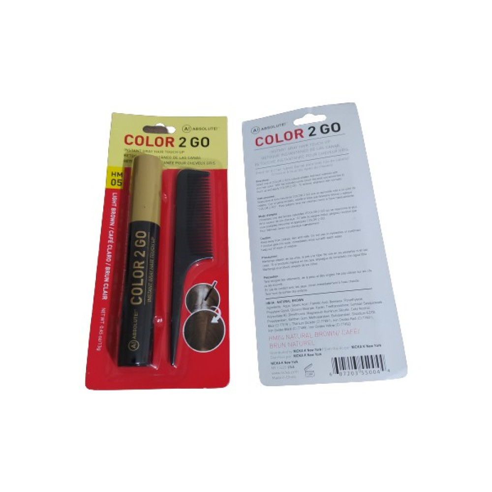 Absolute New York Color 2 Go Instant Grey Hair Rötuş Maskara 0.45 Oz (Hm 04 Doğal Kahverengi) Saç Boyası Fiyatı