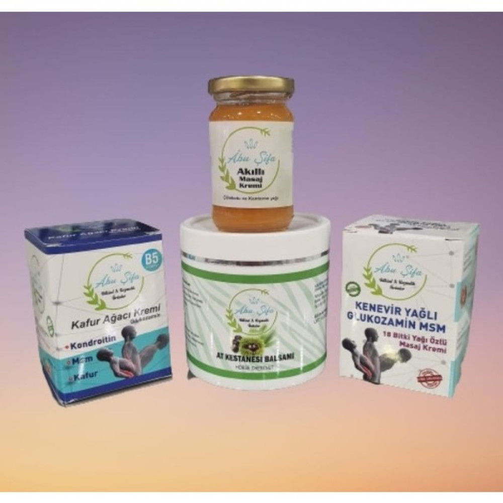 Abu Şifa At Kestanesi Balsam 500ML & Akıllı Krem 100ML & Kenevir Krem 200ML & Kafur Krem 200 ml Bitkisel Yağlar Fiyatı