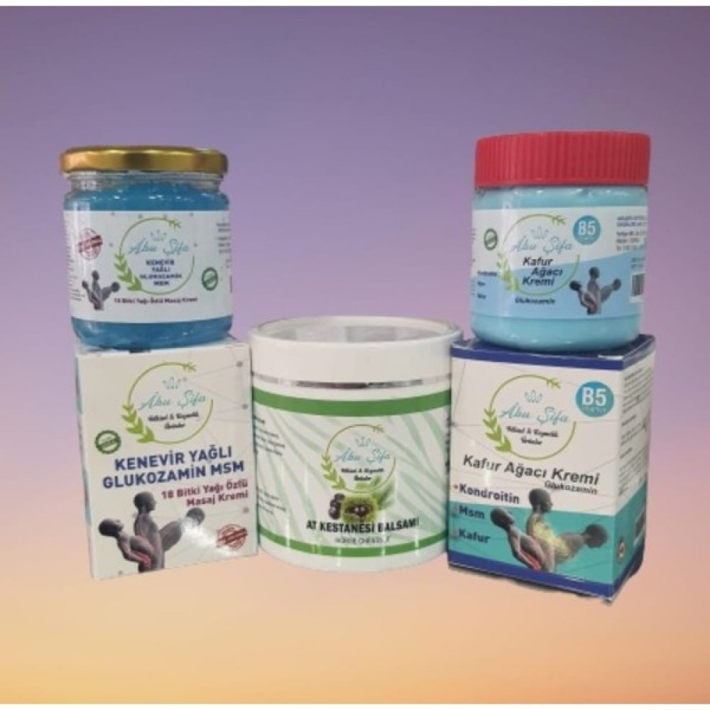 Abu Şifa Kafur Ağacı Kremi 200 ml & Kenevir Krem 200 ml & At Kestanesi Balsam 500 ml Set Nemlendiriciler Fiyatı