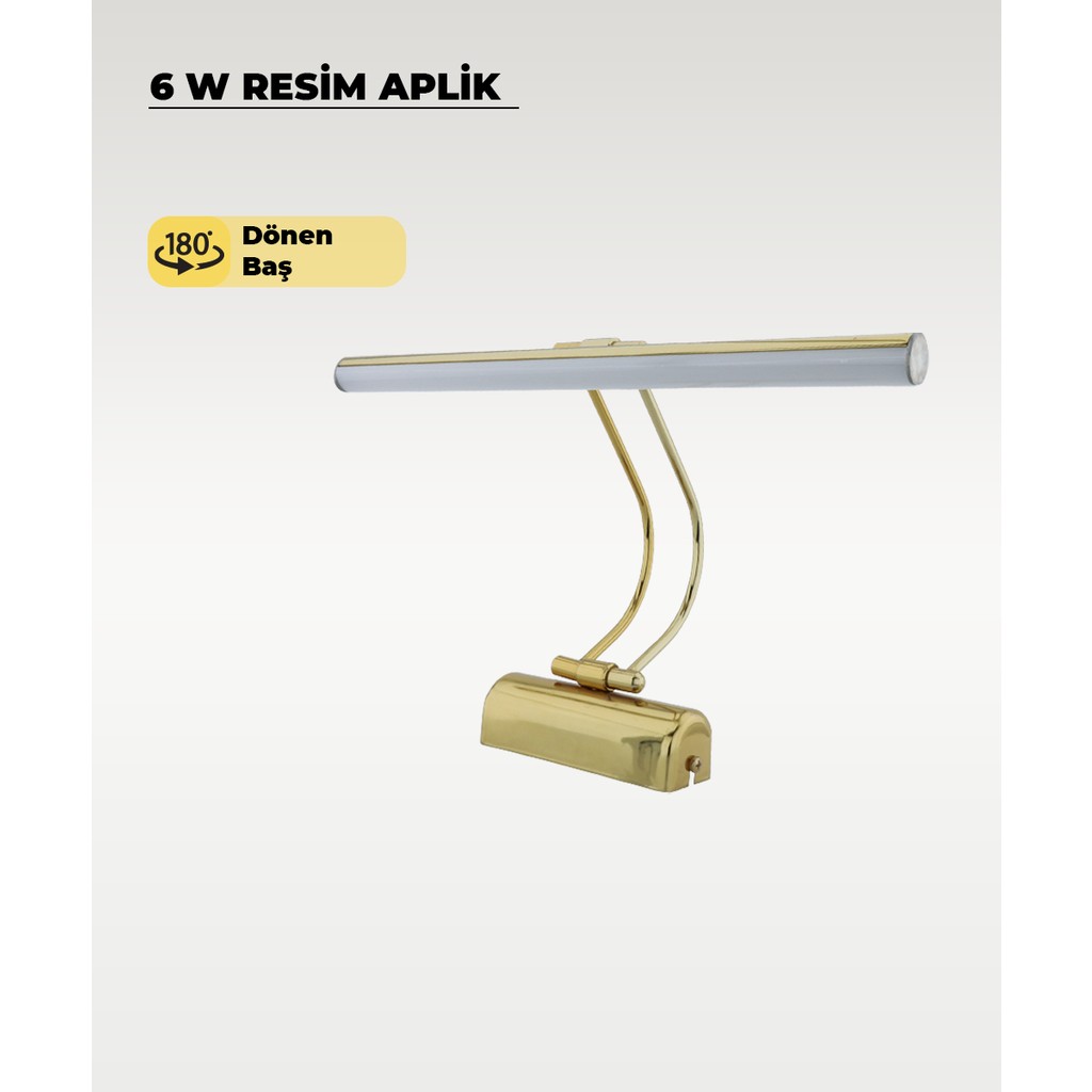 AC Aydınlatma 6W Gold Flüt Aplik 6500K / Beyaz Işık Aplikler Fiyatı