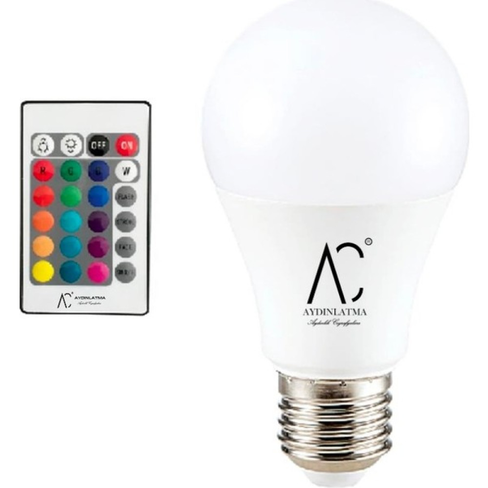 AC Aydınlatma 9W Rgb LED Ampul Çok Renkli ve Kumandalı Led Aydınlatmalar Fiyatı