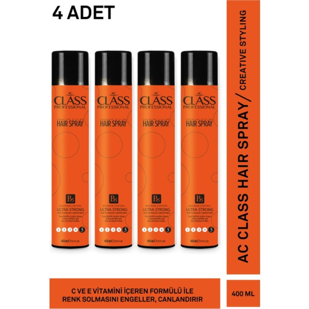 Ac Class Saç Spreyi Ultra Strong 5 No Dondurucu Sprey 400 ml 4 Adet Saç Şekillendirici Sprey Fiyatı