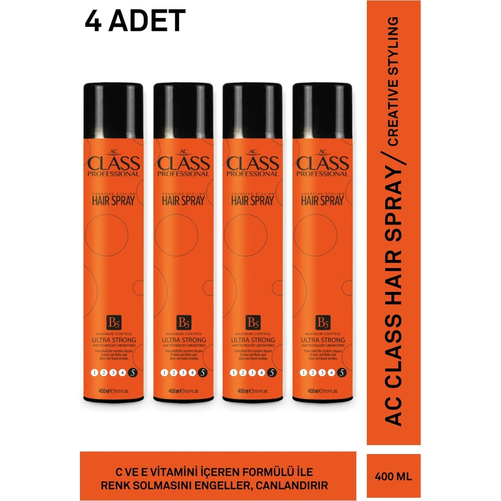 Ac Class Saç Spreyi Ultra Strong 5 No Dondurucu Sprey 400 ml 4 Adet Diğer Fiyatı