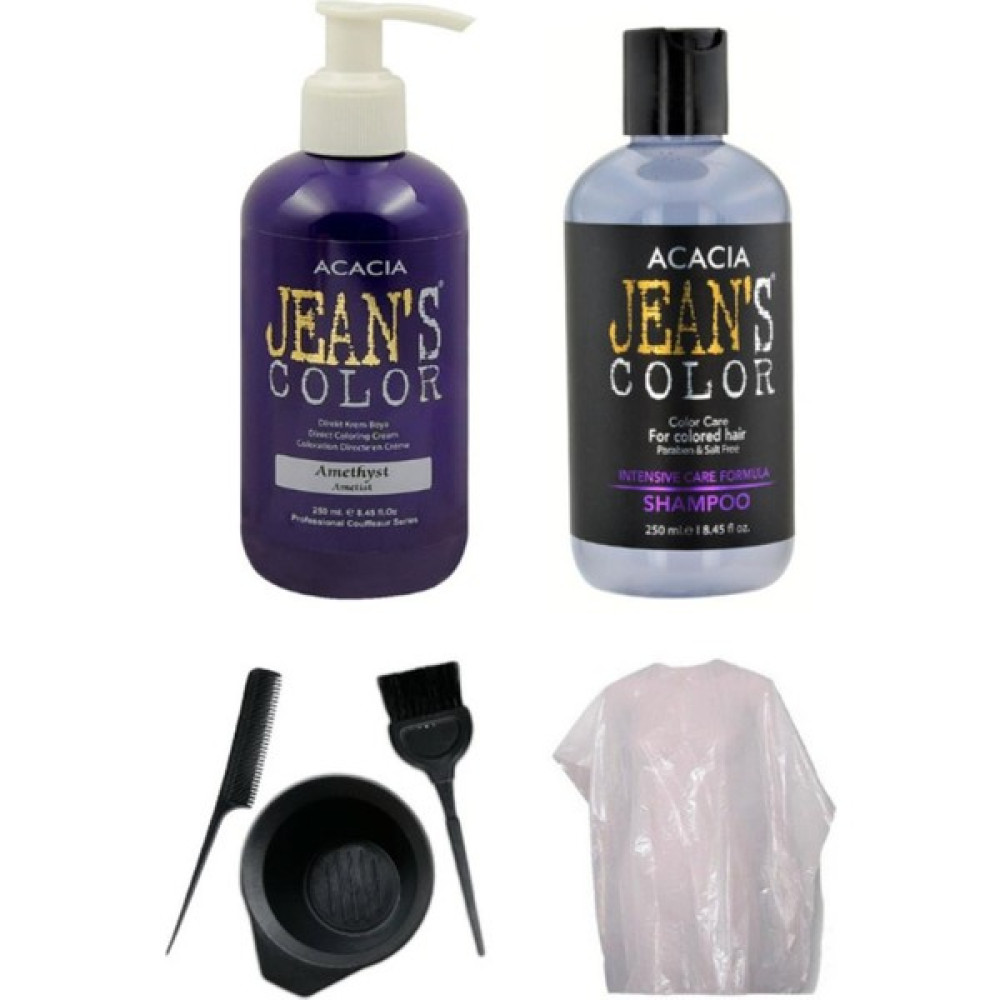 Acacia Jean's Color Ametist Saç Boyası + Boya Koruyucu Şampuan 250 Ml. ve Uygulama Malzemeleri Saç Boyası Fiyatı