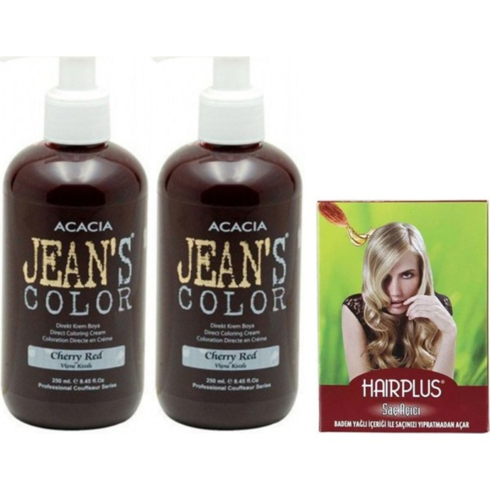 Acacia Jeans Color Saç Boyası Vişne Kızılı 250 ml 2adet ve Hairplus Saç Açıcı Saç Boyası Fiyatı