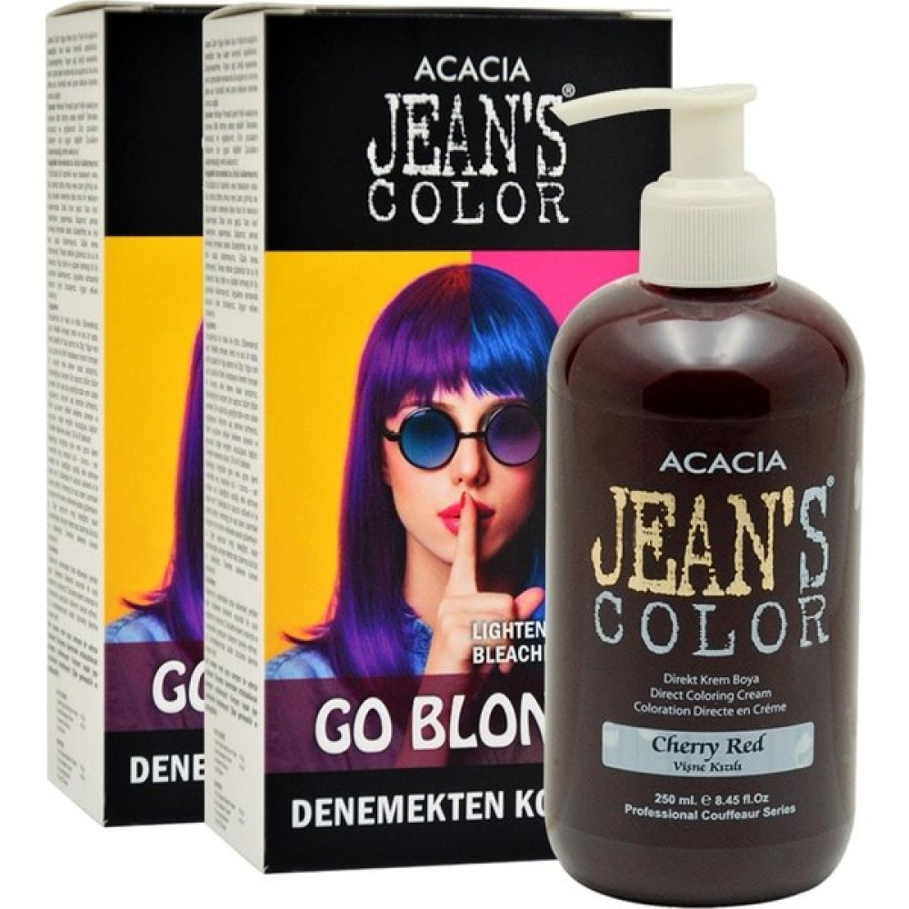 Acacia Jean's Color Vişne Kızılı Amonyaksız Renkli Saç Boyası+Açıcı 2 Kutu Saç Şekillendirici Sprey Fiyatı