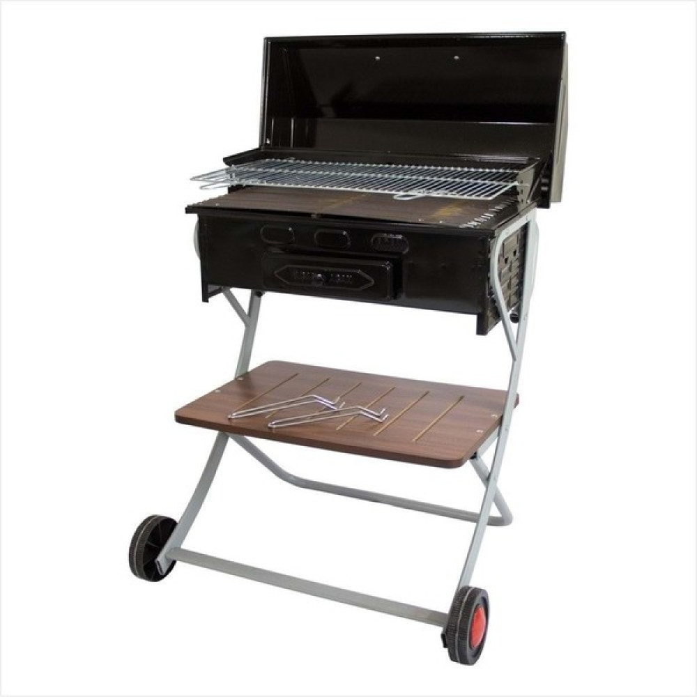 Açan 35X50 Elips Barbekü Çift Izgaralı Kapaklı Mangal Köz Çekmeceli Tekerlekli Mangal Bahçe Mangalı & Barbekü Fiyatı