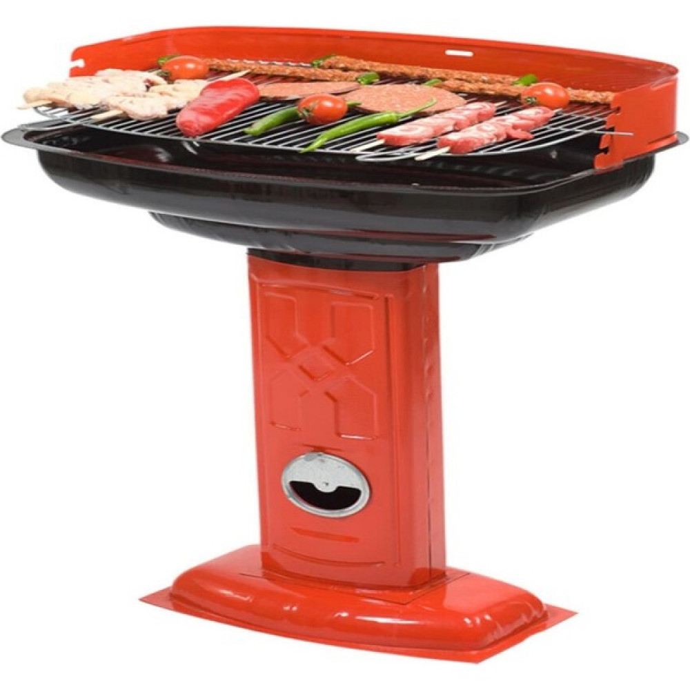 Açan Büyük Bahçe Mangalı Barbekü Oval Mangal - Kırmızı - 1 Adet Mangal & Barbekü Malzemeleri Fiyatı
