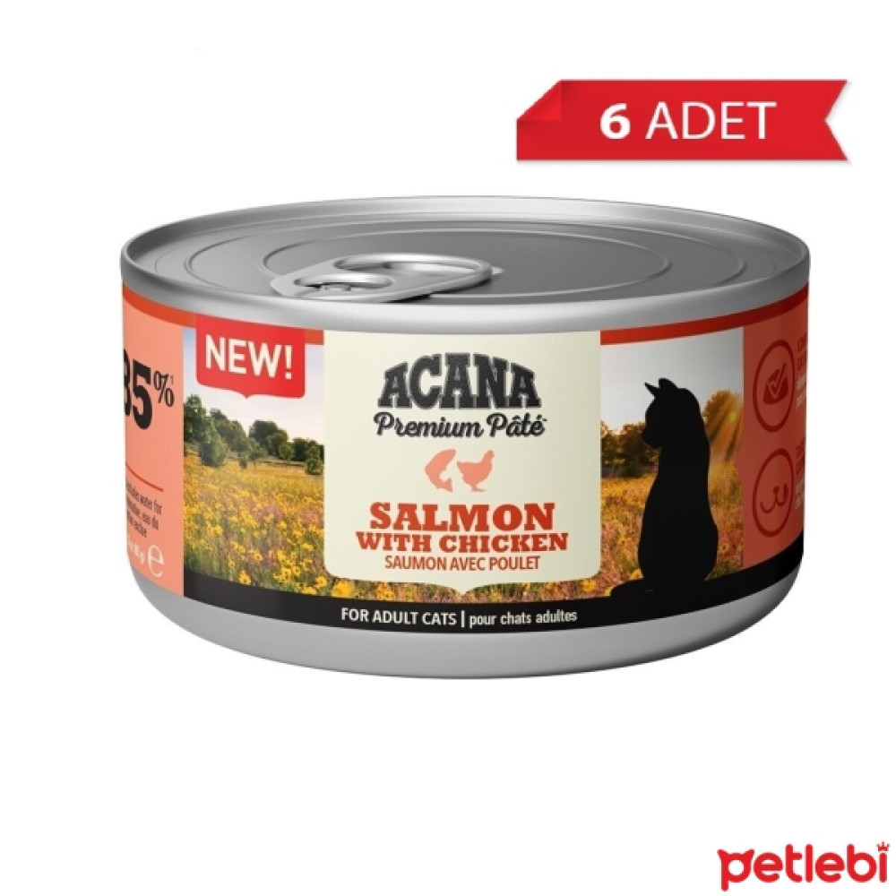 Acana Premium Pate Somon Balıklı ve Tavuklu Ezme Yetişkin Kedi Konservesi 85gr (6 Adet) Evcil Hayvan Ürünleri Fiyatı