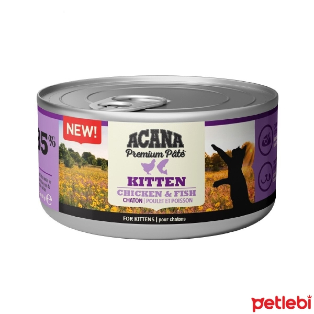Acana Premium Pate Tavuklu ve Balıklı Ezme Yavru Kedi Konservesi 85gr Evcil Hayvan Ürünleri Fiyatı