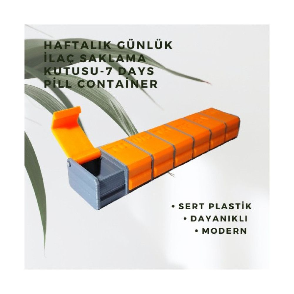 Acbox Haftalık Günlük Ilaç Saklama Kutusu-7 Days Pill Container - Turuncu Eşya Saklama Kutusu Fiyatı
