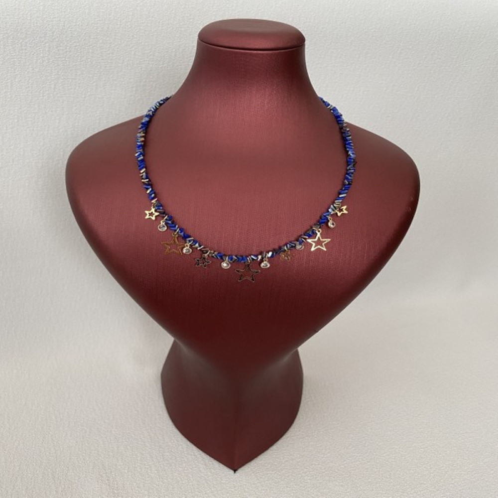 Accessories Navy Starry Necklace - 1,2 gr - Lacivert Gümüş Kolye Fiyatı