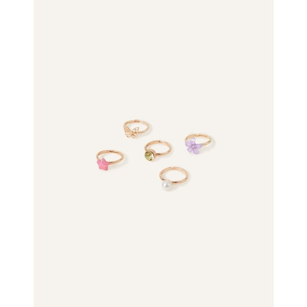 Accessorize London Kız Çocuk Için Işıltılı Yüzük 5'li Paket - Standart Bijuteri Yüzük Fiyatı