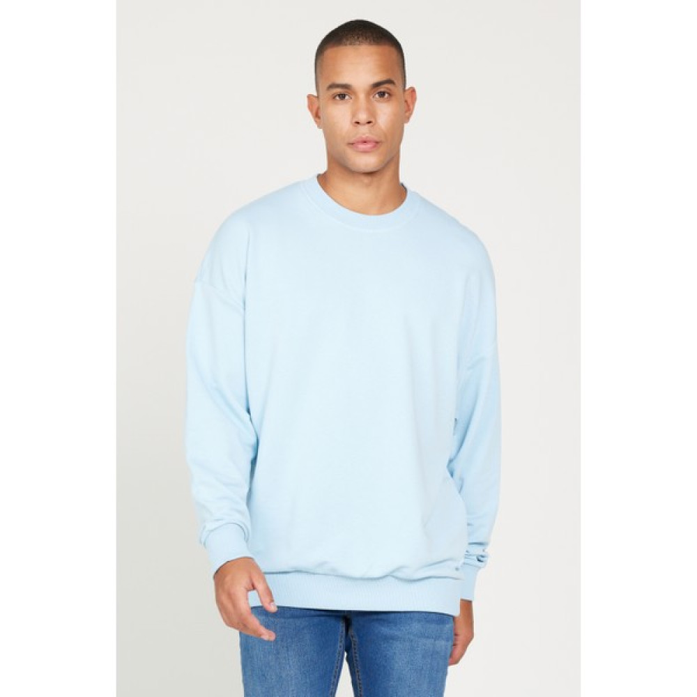 AC&Co / Altınyıldız Classics Erkek Açık Mavi Oversize Bol Kesim 3 Iplik Bisiklet Yaka Pamuklu Sweatshirt Erkek Sweatshirt Fiyatı
