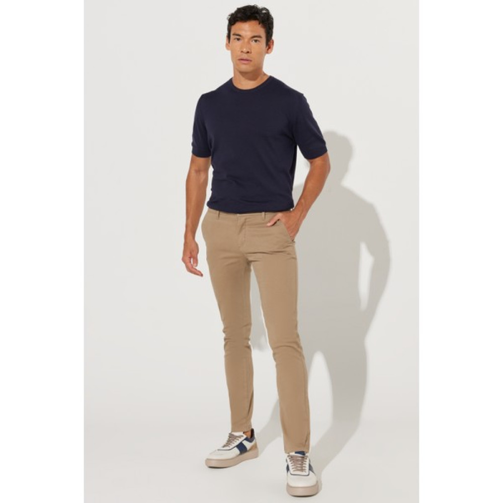 AC&Co / Altınyıldız Classics Erkek Camel Kanvas Slim Fit Dar Kesim Yan Cep Esnek Chino Pantolon Erkek Pantolon Fiyatı