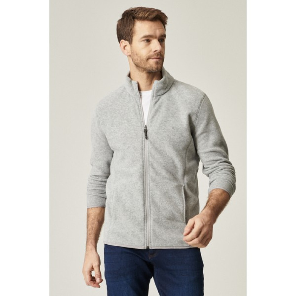AC&Co / Altınyıldız Classics Erkek Gri Anti-pilling Tüylenme Yapmayan Standart Fit Normal Kesim Bato Yaka Sweatshirt Polar Ceket Erkek Sweatshirt Fiyatı