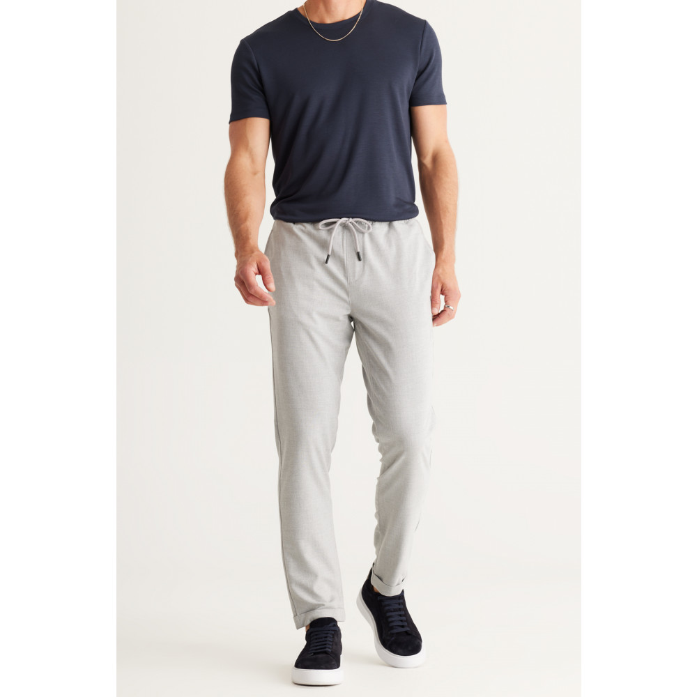 AC&Co / Altınyıldız Classics Erkek Gri Slim Fit Rahat Kesim Beli Bağlamalı Yan Cepli Jogger Pantolon 54 Beden Kadın Pantolon Fiyatı
