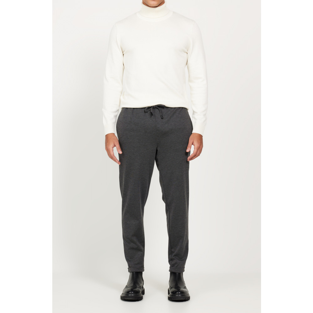 AC&Co / Altınyıldız Classics Erkek Gri Standart Fit Normal Kesim Rahat Fleto Cepli Beli Bağlamalı Örme Esnek Pantolon M Beden Kadın Pantolon Fiyatı