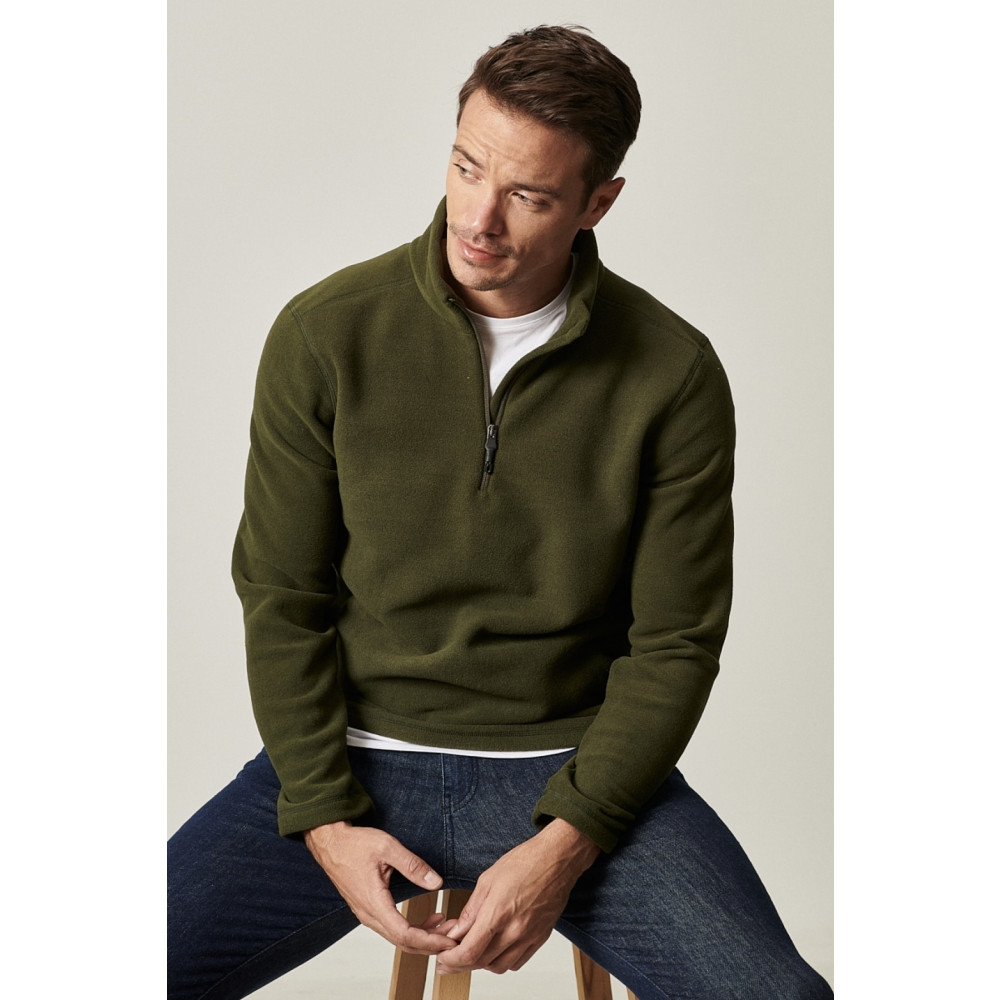 AC&Co / Altınyıldız Classics Erkek Haki Anti-pilling Tüylenme Yapmayan Standart Fit Dik Yaka Soğuk Geçirmez Polar Sweatshirt M Beden Kadın Giyim Fiyatı