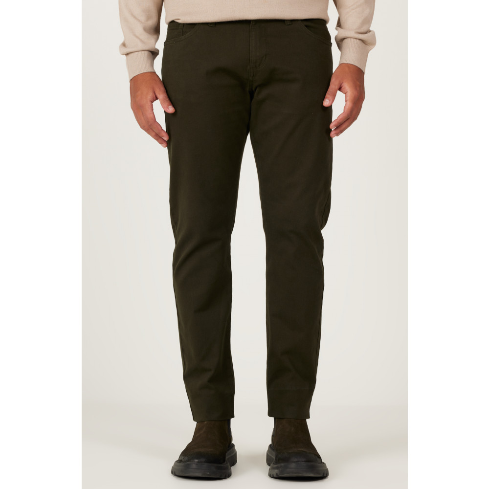 AC&Co / Altınyıldız Classics Erkek Haki Slim Fit Dar Kesim 5 Cep Pamuklu Kanvas Esnek Chino Pantolon 50 Beden Kadın Pantolon Fiyatı
