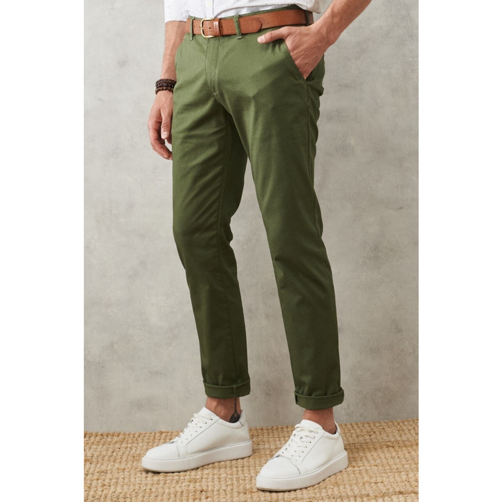 AC&Co / Altınyıldız Classics Erkek Haki Slim Fit Dar Kesim Yan Cep Esnek Chino Pantolon 50 Beden Kadın Pantolon Fiyatı
