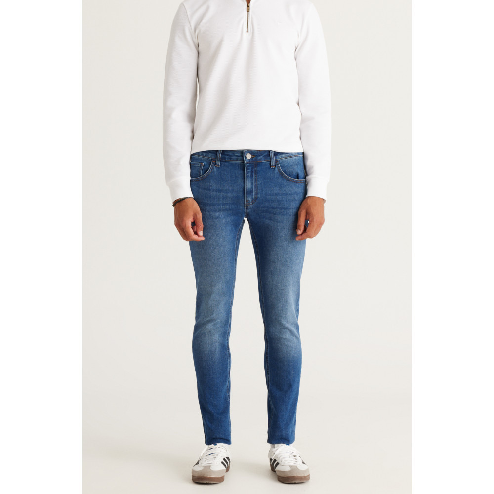 AC&Co / Altınyıldız Classics Erkek Lacivert Ekstra Slim Fit Dar Kesim Rıss Pamuklu Esnek Denim Jean Kot Pantolon 33 Beden Bayan Jeans / Kot Pantolon Fiyatı