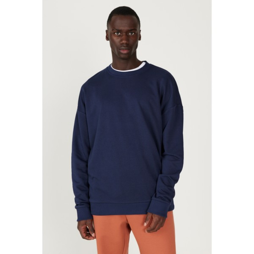 AC&Co / Altınyıldız Classics Erkek Lacivert Oversize Bol Kesim 3 Iplik Bisiklet Yaka Pamuklu Sweatshirt Erkek Sweatshirt Fiyatı