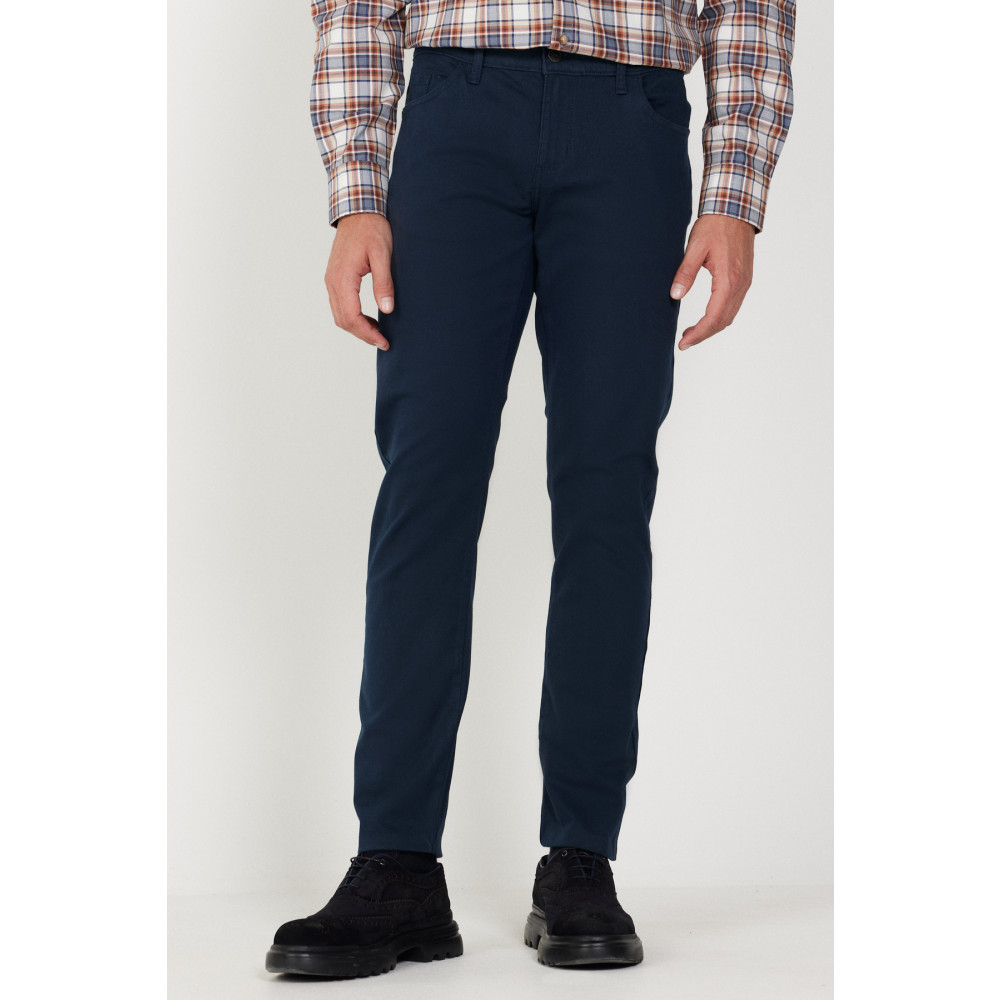 AC&Co / Altınyıldız Classics Erkek Lacivert Slim Fit Dar Kesim 5 Cep Pamuklu Kanvas Esnek Chino Pantolon 48 Beden Kadın Pantolon Fiyatı