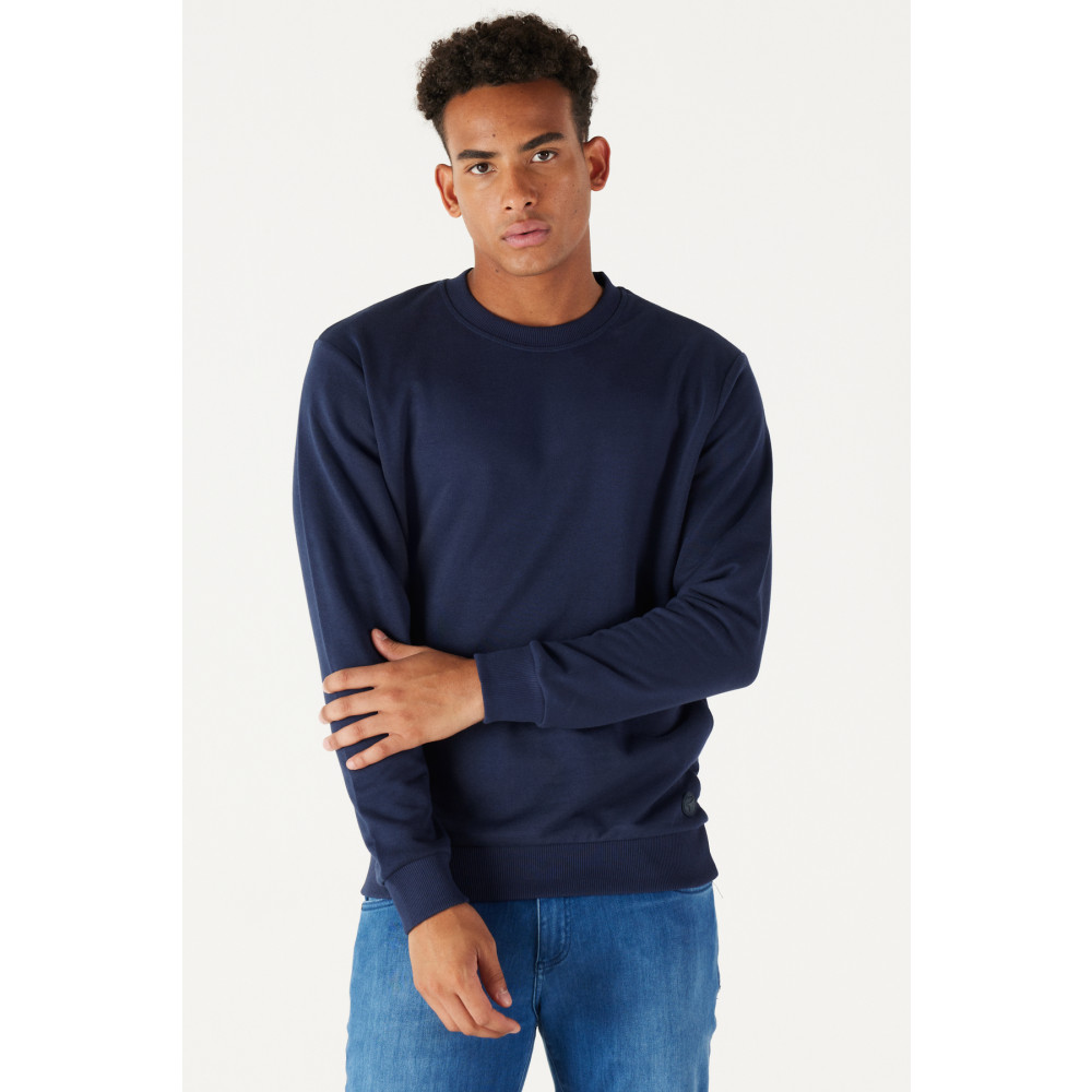 AC&Co / Altınyıldız Classics Erkek Lacivert Standart Fit Normal Kesim Bisiklet Yaka 3 Iplik Pamuklu Sweatshirt L Beden Bayan Sweatshirt Fiyatı