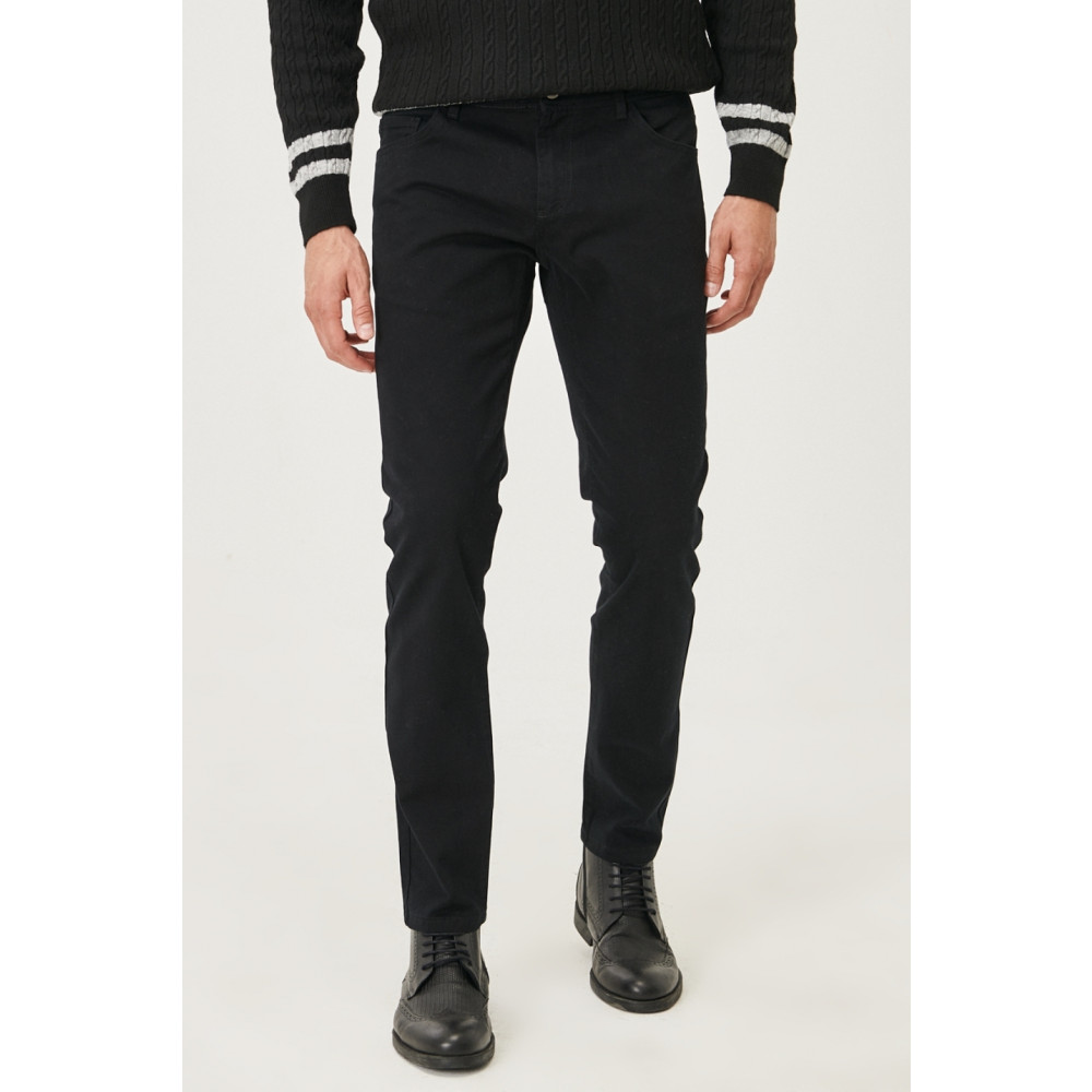 AC&Co / Altınyıldız Classics Erkek Siyah Slim Fit Dar Kesim 5 Cep Pamuklu Kanvas Esnek Chino Pantolon 50 Beden Kadın Pantolon Fiyatı