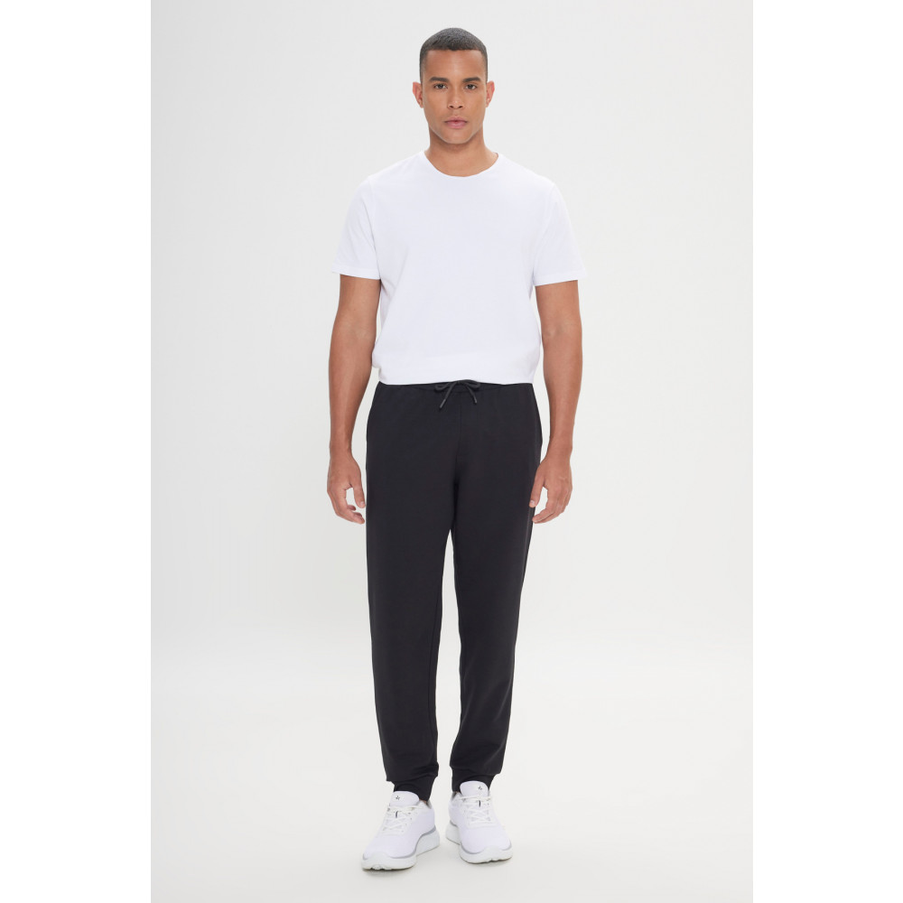AC&Co / Altınyıldız Classics Erkek Siyah Standart Fit Normal Kesim Beli Ve Paçası Lastikli Rahat Spor Eşofman Altı XL Beden Kadın Eşofman Fiyatı