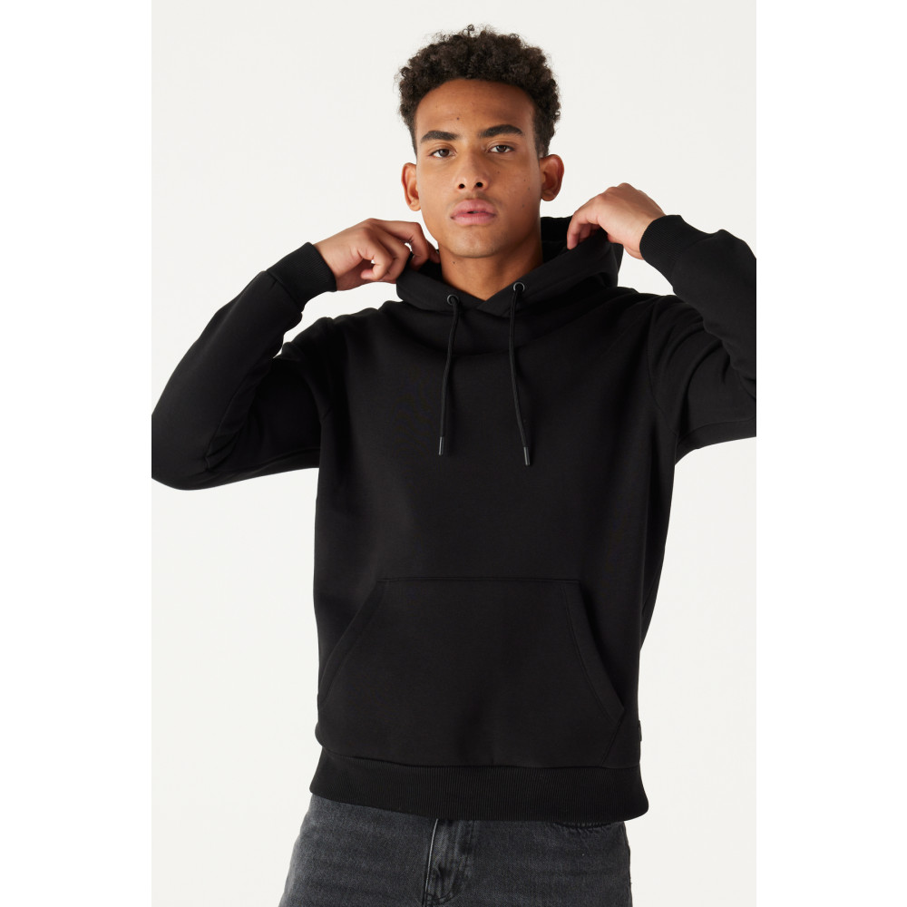 AC&Co / Altınyıldız Classics Erkek Siyah Standart Fit Normal Kesim Içi Polarlı 3 Iplik Kapüşonlu Pamuklu Sweatshirt S Beden Bayan Sweatshirt Fiyatı
