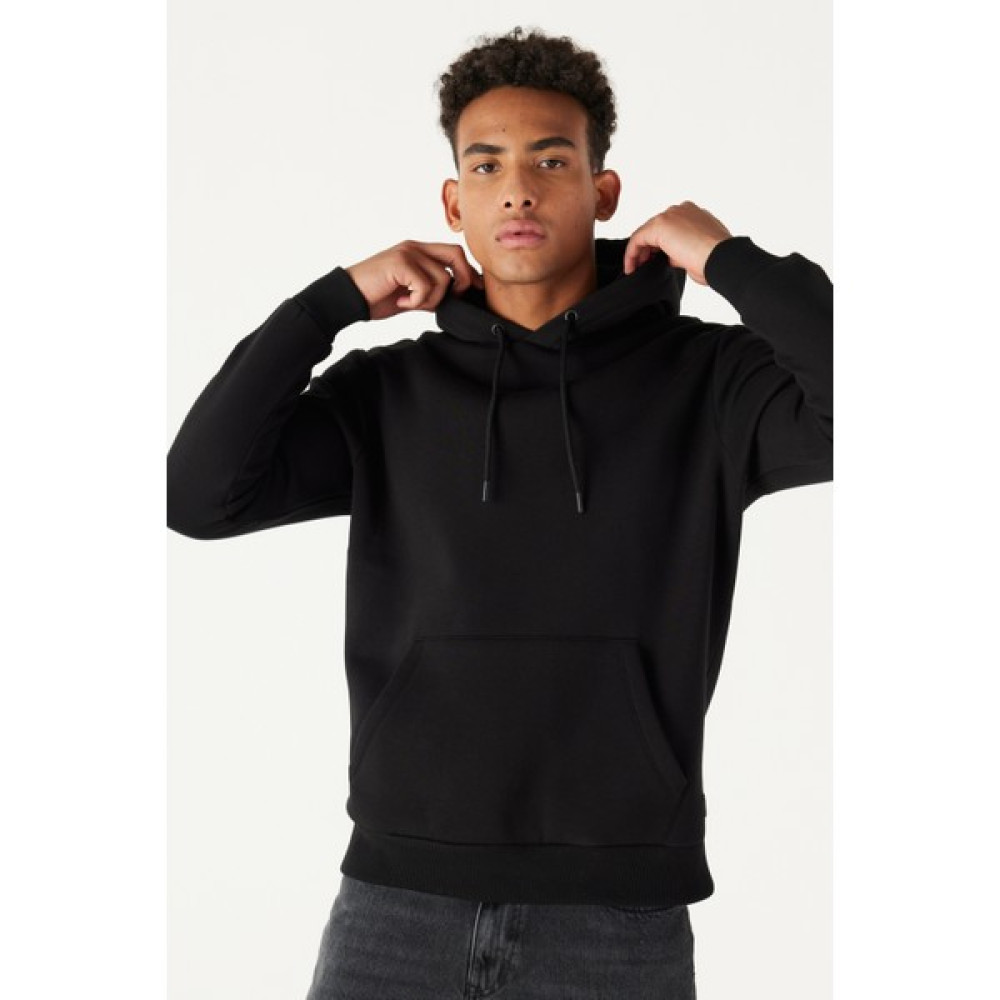 AC&Co / Altınyıldız Classics Erkek Siyah Standart Fit Normal Kesim Içi Polarlı Kapüşonlu Kanguru Cepli Pamuklu Sweatshirt Erkek Sweatshirt Fiyatı