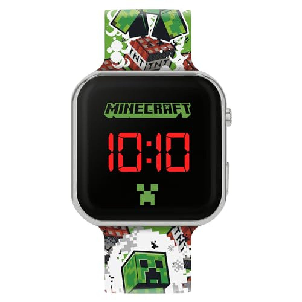 Accutime Minecraft Creeper LED Kids Watch MIN4181