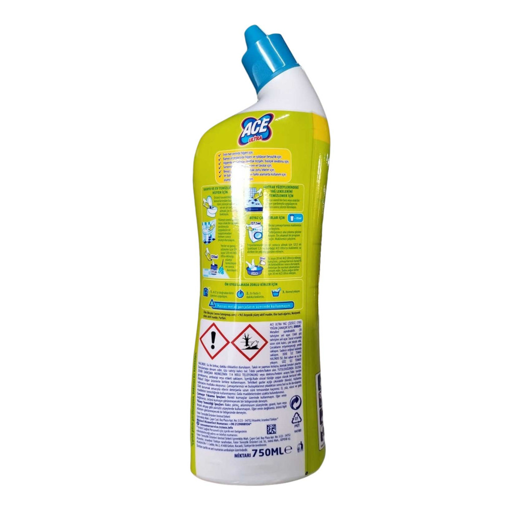 Ace Ultra Power Jel Ultra Yoğun Çamaşır Suyu 810 ml Limon Kokulu