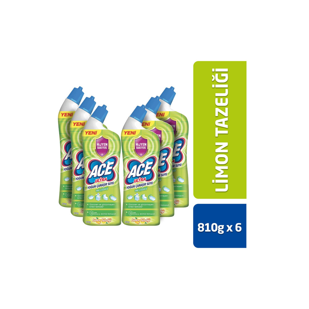 ACE Ultra Yoğun Kıvamlı Çamaşır Suyu Limon Tazeliği 810g X6 Ağız ve Diş Sağlığı Fiyatı