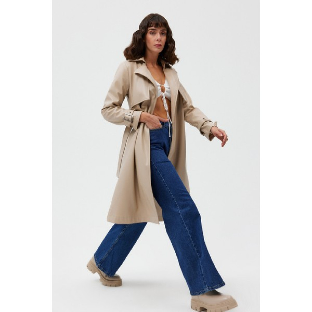 AÇELYAOKCU Oversize Su Geçirmez Suni Deri Vintage Trençkot Kadın Trençkot Fiyatı