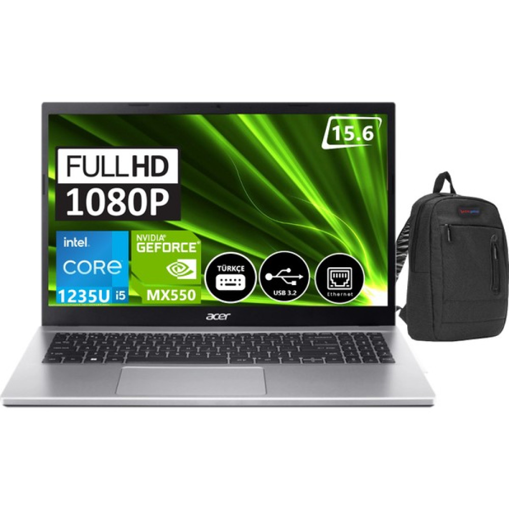 Acer Aspire 3 A315-59G Intel Core I5 1235U 32GB 1tb SSD 2gb MX550 WINDOWS11HOME 15.6" Fhd Taşınabilir Bilgisayar NXK6WEY00227+WeblegelsinÇanta Dizüstü Bilgisayar Fiyatı