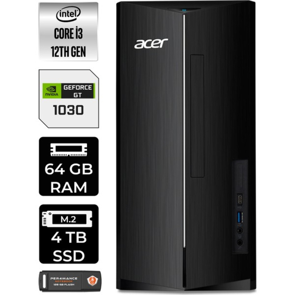 Acer Aspire TC1760 Intel Core I3 12100 64GB 4tb SSD GT1030/4GB W11H DT.BHUEM.004 Masaüstü Bilgisayar & Per4 USB Bellek DTBHUEM004P400 Oto Boyaları Fiyatı