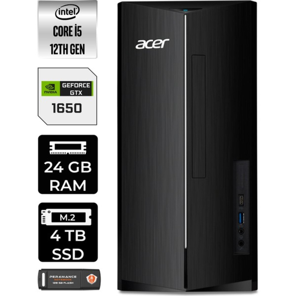 Acer Aspire TC1760 Intel Core I5 12400 24GB 4tb SSD GTX1650/4GB W11P DT.BHUEM.005 Masaüstü Bilgisayar & Per4 USB Bellek DTBHUEM005P425 Oto Boyaları Fiyatı
