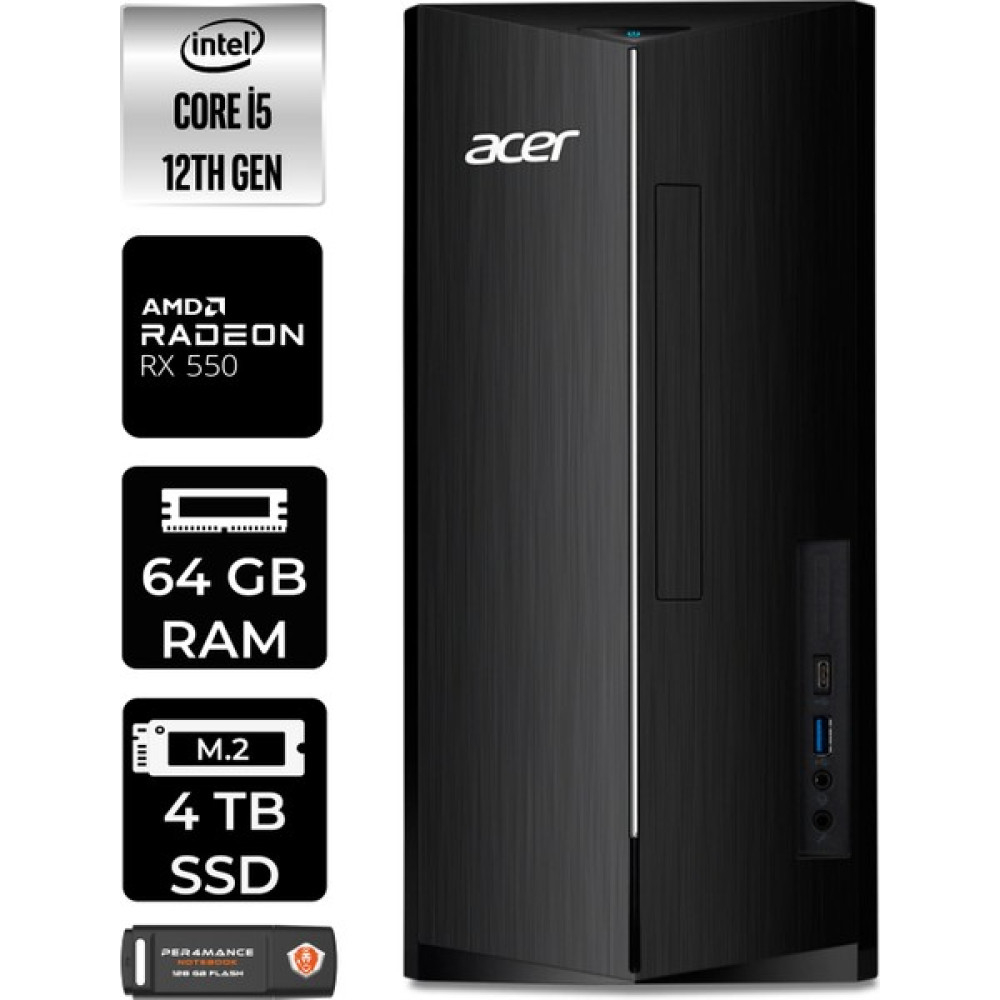 Acer Aspire TC1760 Intel Core I5 12400 64GB 4tb SSD RX550/4GB W11P DT.BHUEM.005 Masaüstü Bilgisayar & Per4 USB Bellek DTBHUEM005P450 Oto Boyaları Fiyatı