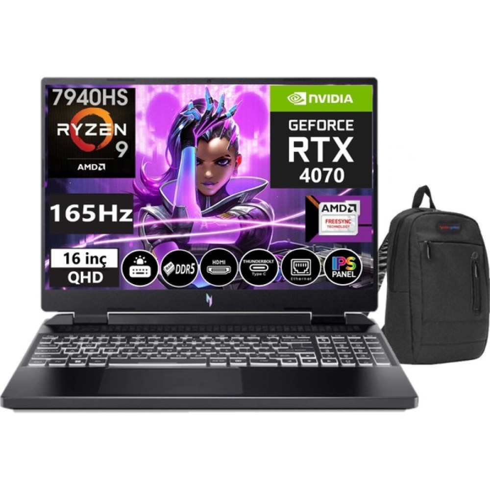 Acer Nitro 16 AN16-41 Amd Ryzen™ 9 7940HS 96GB Ddr5 Ram 1tb SSD 8gb RTX4070 16 Inç 165Hz IPS Qhd WINDOWS11PRO Taşınabilir Bilgisayar NHQLJEY00126+... Dizüstü Bilgisayar Fiyatı