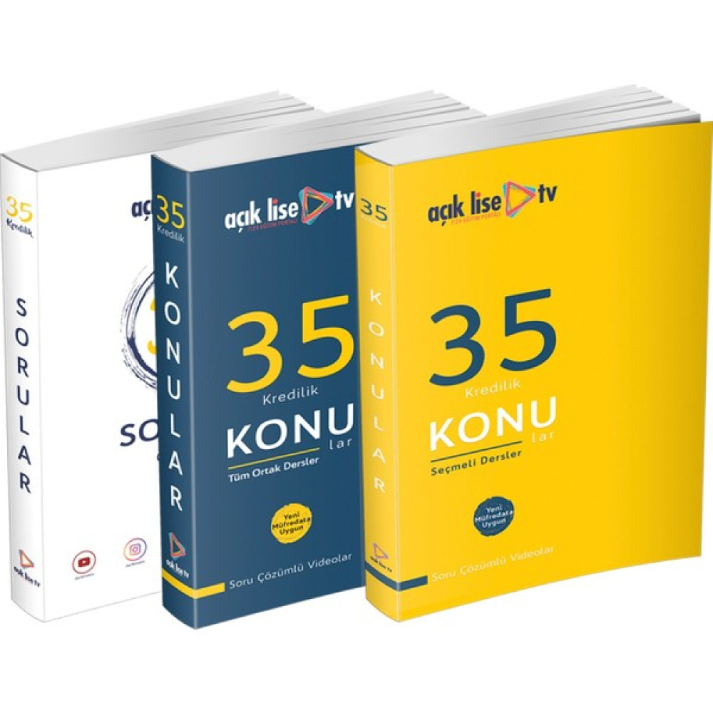 Açık Lise Tv 3'lü Set Açıköğretim Kitapları ve Setleri Fiyatı