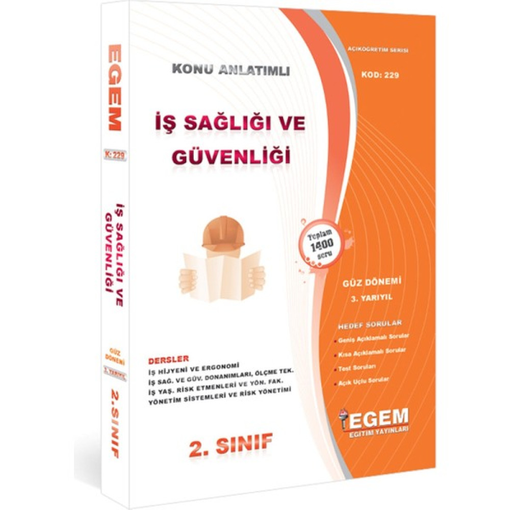 Açık Öğretim (Aöf) Iş Sağlığı ve Güvenliği , Isg 2 Sınıf Güz Dönemi Konu Anlatımlı Soru Açıköğretim Kitapları ve Setleri Fiyatı