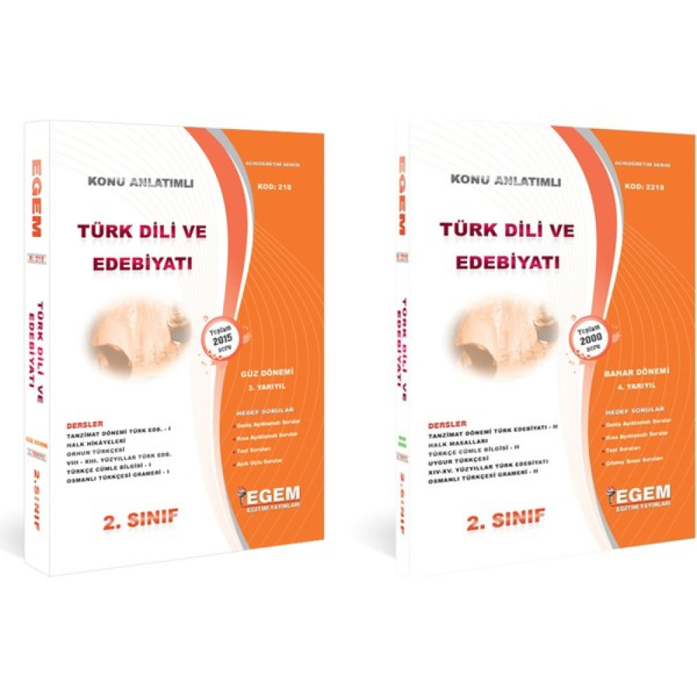 Açık Öğretim (Aöf) Türk Dili ve Edebiyatı 2. Sınıf Güz ve Bahar Dönemi Konu ve Soru Açıköğretim Kitapları ve Setleri Fiyatı