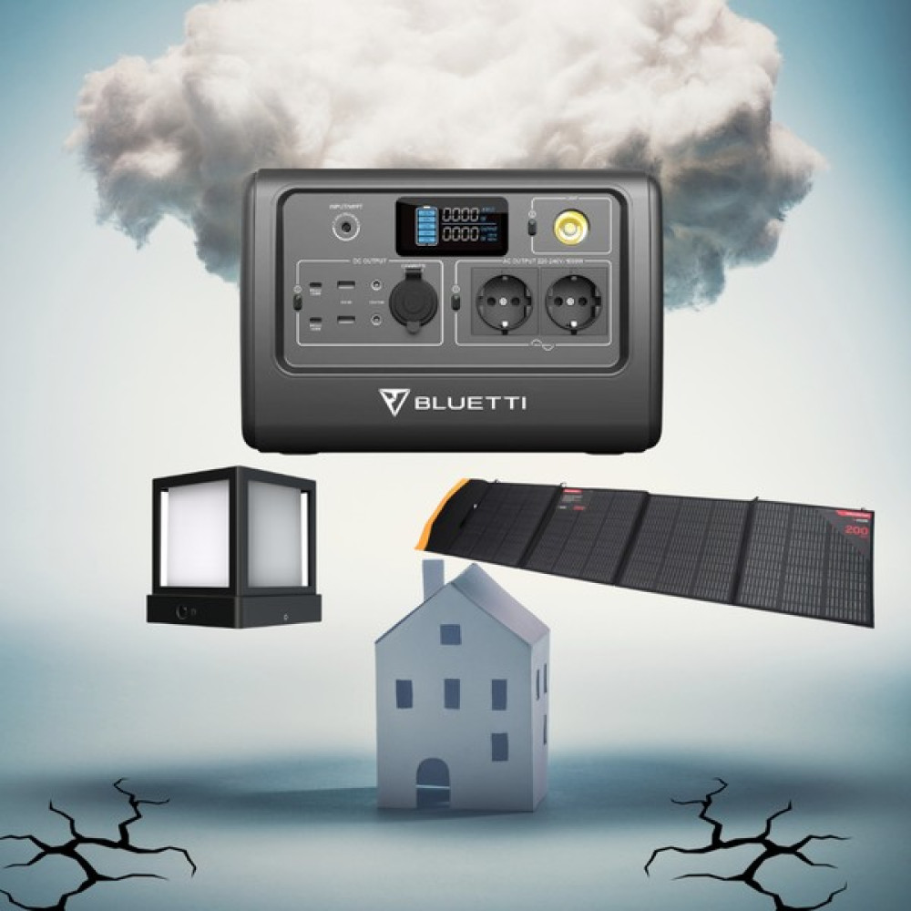 Acil Durum Paketi. Bluetti EB70 Taşınabilir Güç Kaynağı. 200W Katlanabilir Güneş Paneli. Solar Aydınlatma Nalburiye & Hırdavat Fiyatı