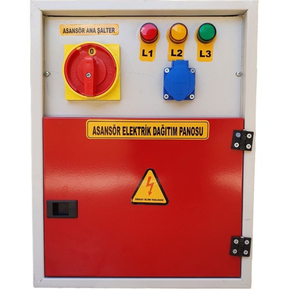 Acil Pano Asansör Kumanda Panosu, 40 Amper Oag Malzemeli, Bej & Kırmızı - (W:350 x H:450 x D:120 Mm) - 35x45x12 cm Yedek Parça - Elektrikli El Aletleri Fiyatı