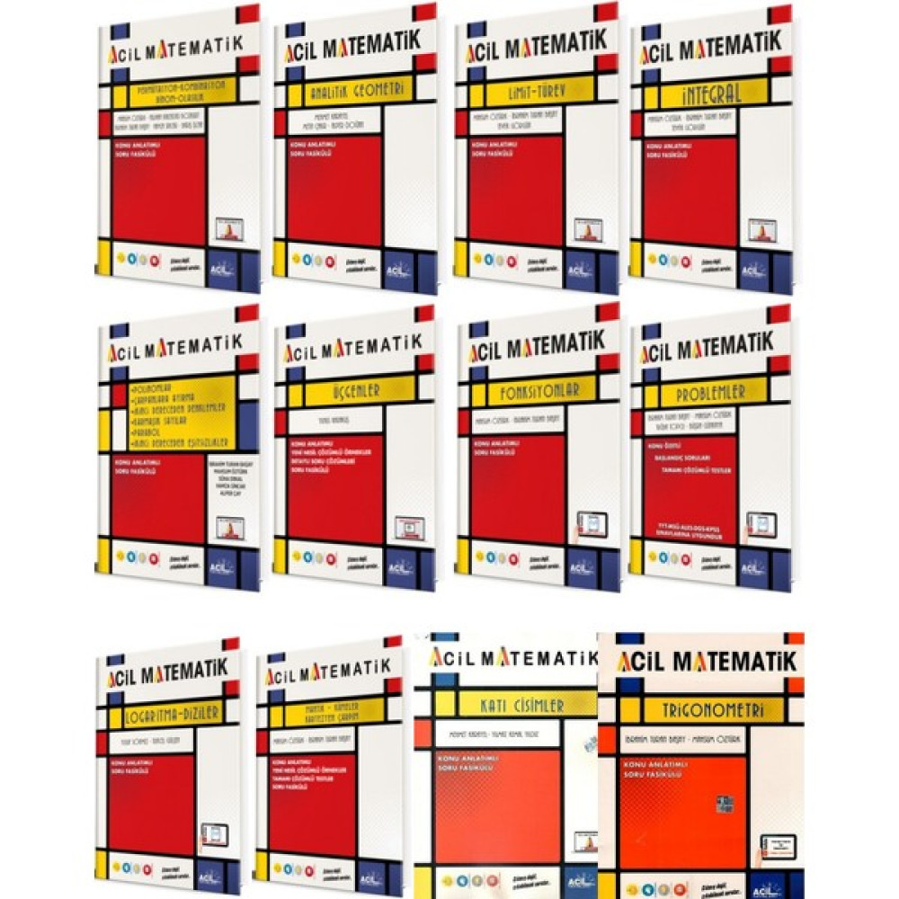 Acil Yayınları 2024 TYT - AYT Matematik - Geometri Fasikülleri - 12 Kitap Matematik Fiyatı