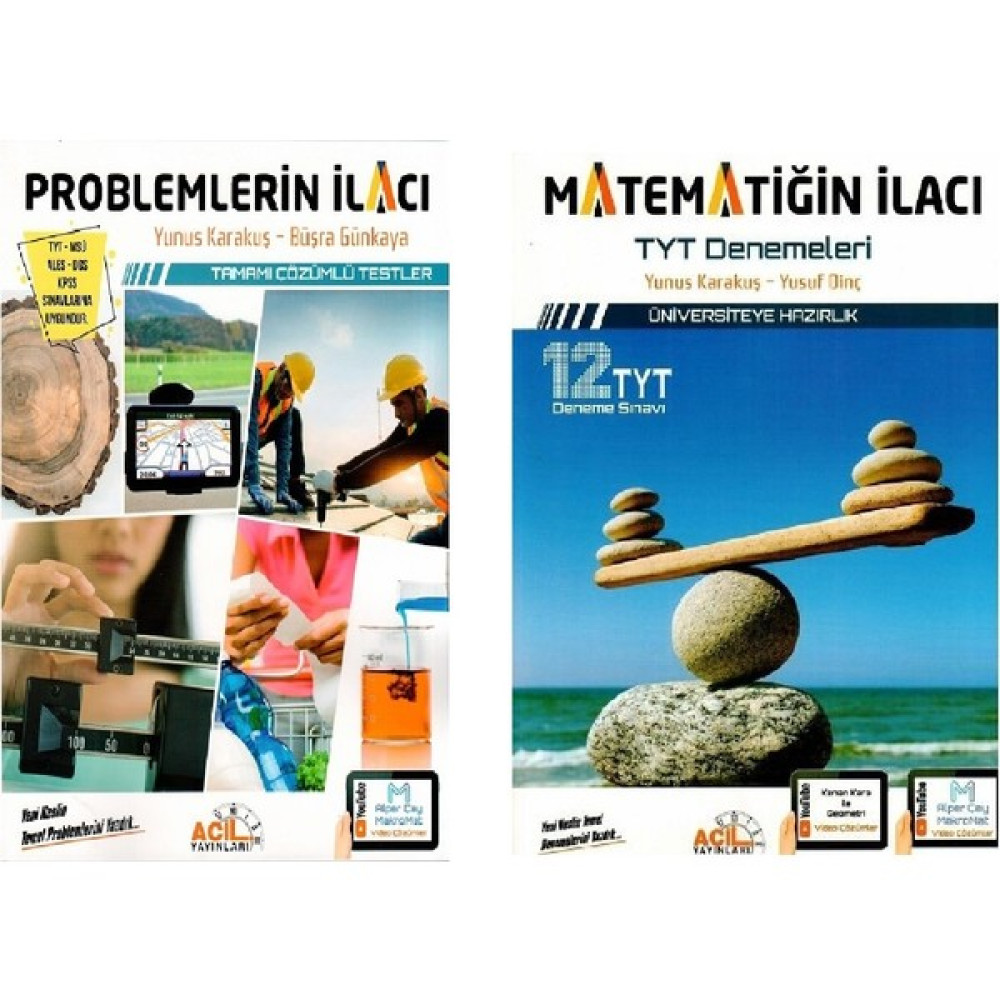 Acil Yayınları TYT Problemlerin İlacı & TYT Deneme Matematiğin İlacı Temel Yeterlilik Testi (TYT) Fiyatı